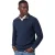 Trui Casa Moda donkerblauw half zip zwarte rits gebreid