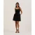 Dames Ted Baker Tie Strap Scoop Neck Mini A-Lijn Jurk in Zwart