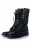Chanel Zwarte leren cc tweed sok combat boots