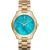 Michael Kors MK3492 Slim Runway 42mm Gouden Roestvrij Stalen Dameshorloge Blauw Wijzerplaat