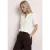Street One Dames Blouse met gespleten hals van linnenmix in Wit