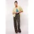 FLURESK wide leg regular waist broek met panterprint bruin