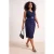 Trendyol Curve Dames Donkerblauw Effen Maxi Mouwloos Avond / Dagelijks Bodycon Grote maten Jurk