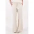 Zusss wide leg regular waist broek met textuur beige