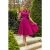 Topvintage exclusive ~ Angie polkadot swing jurk in bordeaux