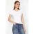 TRENDYOLMİLLA Dames Wit Effen Kort Getailleerd T-shirts
