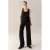 Lois linnen straight leg culotte – zwart