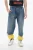 BALMAIN X POKEMON Denim Gaucho Shorts met elastische tailleband in lichtblauw