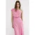 Mango one shoulder viscose midi jurk – lichtroze