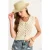 Getextureerde gebreide V-hals blouse met knoopsluiting