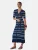 love & roses Gebreide jurk  navy / oranjerood / wit