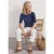 Street One Dames Shirt met golvende halslijn in effen kleur in Blauw