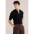 WE Fashion regular polo met textuur zwart
