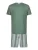Mey Pyjama kort ‘Palm Stripes’  groen / wit