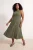 Trendyol Curve Dames Kaki Effen Midi Mouwloos Casual A-lijn Grote maten Jurk