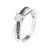 Solitaire 4,5 mm zwart en wit zirkoniumoxiden 925 – zwart-wit