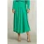 River Woods Green Satin Flared Skirt Green