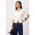 TRENDYOLMİLLA Dames Ecru Colorblock Kort Regular fit Blouses