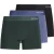 Jack & Jones Heren boxershorts trunks jaccomo bamboe effen 3-pack donkergroen/blauw/zwart