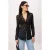 TRENDYOLMİLLA Dames Zwart Effen Lang Slim fit Overhemden