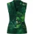 Tropisch groene mouwloze top met V-hals – weelderige botanische print