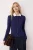 TRENDYOLMİLLA Dames Donkerblauw Kabelgebreid Lang Regular fit Vesten