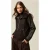Oltre Mixed Wool Knit Bomber With Plush Effect Collar Brown