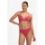 Beachlife voorgevormde halter bikinitop met textuur koraalrood