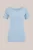 WE Fashion – Dames T-shirt met boothals – Lichtblauw – Biologisch katoen –
