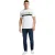 Weekend Offender Heren T-shirt met kruispatroon en strepen, normale pasvorm (Wit/Pepermint/Navy)