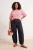 Trendyol Curve Dames Roze Gestreept Kort Regular fit Grote maten T-shirts