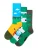 Happy Socks Sokken ‘Golf’  lichtblauw / donkergrijs / groen / wit