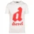 Diesel wit T-shirt met groot D-logo in kleine letters