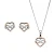 Orphelia ‘Jasmina’ Dames 925 Sterling Zilver Set: Ketting-Hanger + Oorbellen – Zilver/Roos SET-7483