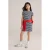 WE Fashion gestreepte t-shirtjurk donkerblauw
