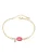 faina Armband  goud / framboos / transparant