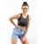 Geribbelde Mouwloze Crop Top