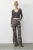 Hoge Taille Paisley Print Rechte Spijkerbroek