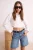 TRENDYOLMİLLA Dames Wit Effen Lang Regular fit Overhemden