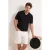 TRENDYOL MAN Heren Zwart Effen Kort Regular fit Poloshirts