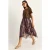 Abstracte Print Boot Hals Midi Jurk