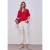 Street One Dames Blouse met korte mouwen en omslag in Rood