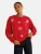 love & roses Sweatshirt  beige / smaragd / oudroze / rood
