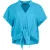 Cerulean Charm viscose blouse met striksluiting