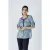 Poplin Top met print en petrolblauwe bies