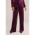 WE Fashion fluweelwide leg regular waist broek donkerpaars