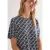 Street One Dames Shirt met korte mouwen, ronde hals en print in Blauw