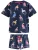 Next Korte pyjama  donkerblauw / grijs / lichtlila / wit