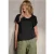 Street One Studio Dames Jersey V-hals Shirt in Zwart