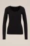 WE Fashion – Dames T-shirt met kant – Zwart – Biologisch katoen –